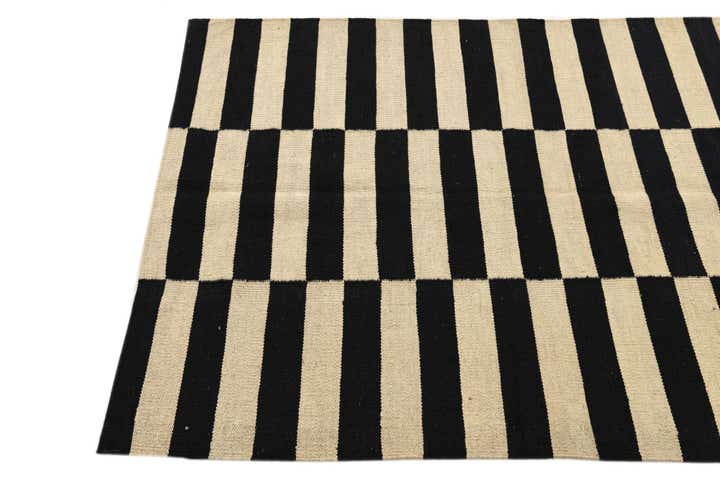 3' 4 x 4' 11 Hand Woven Kilim Modern Wool Rug