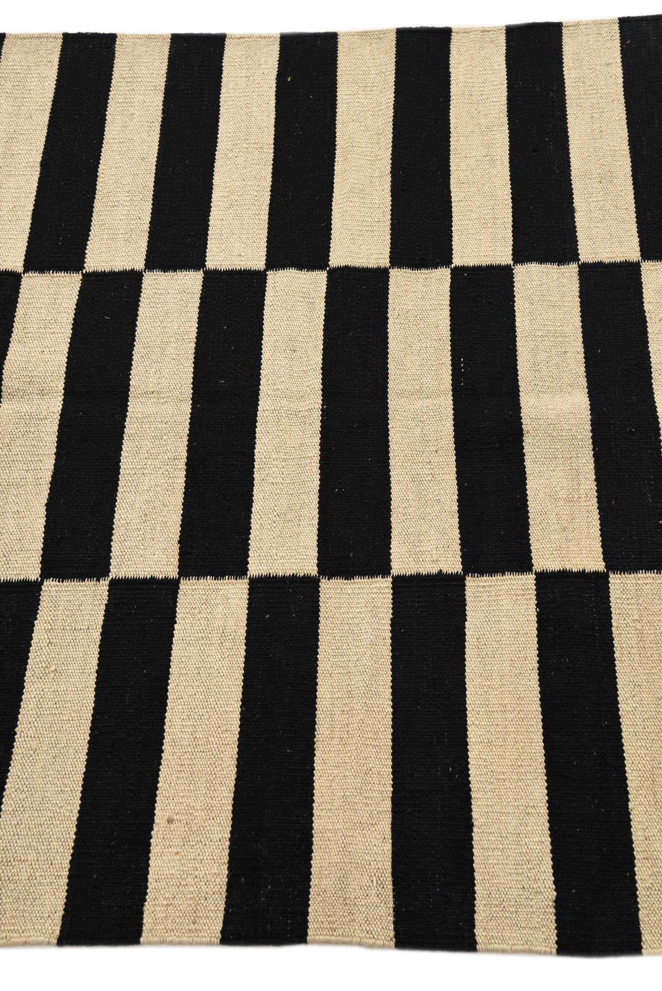 3' 4 x 4' 11 Hand Woven Kilim Modern Wool Rug