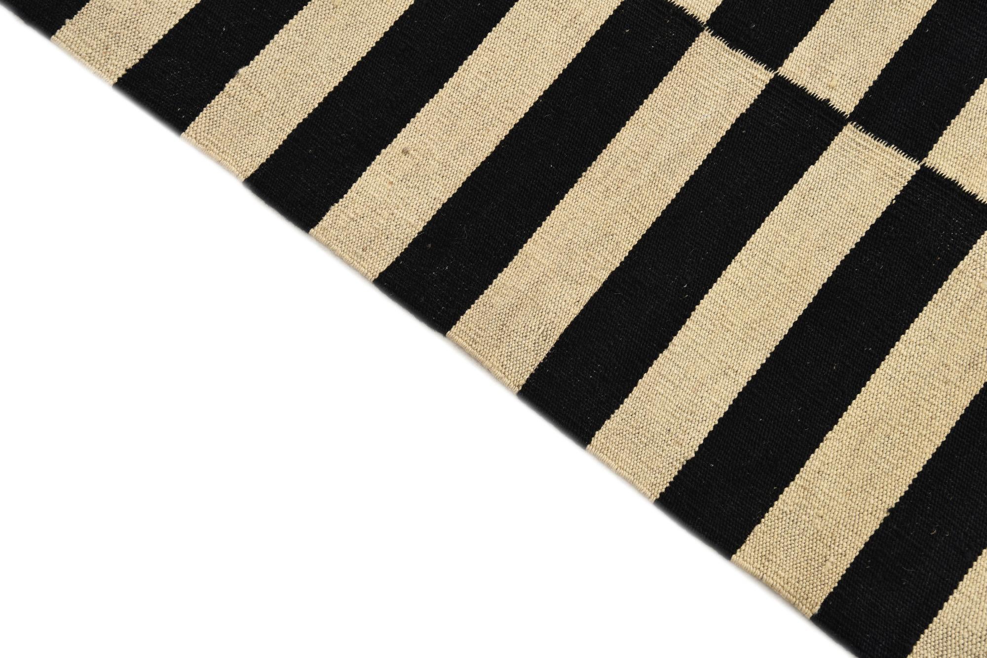 3' 4 x 4' 11 Hand Woven Kilim Modern Wool Rug