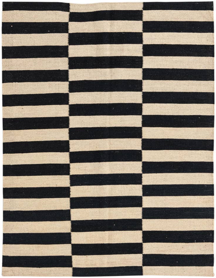 Detail image of 3' 4 x 4' 11 Hand Woven Kilim Modern Wool Rug