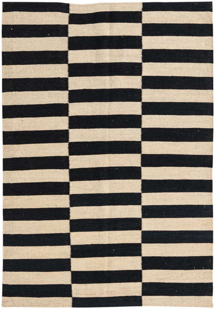 3' 4 x 4' 11 Hand Woven Kilim Modern Wool Rug