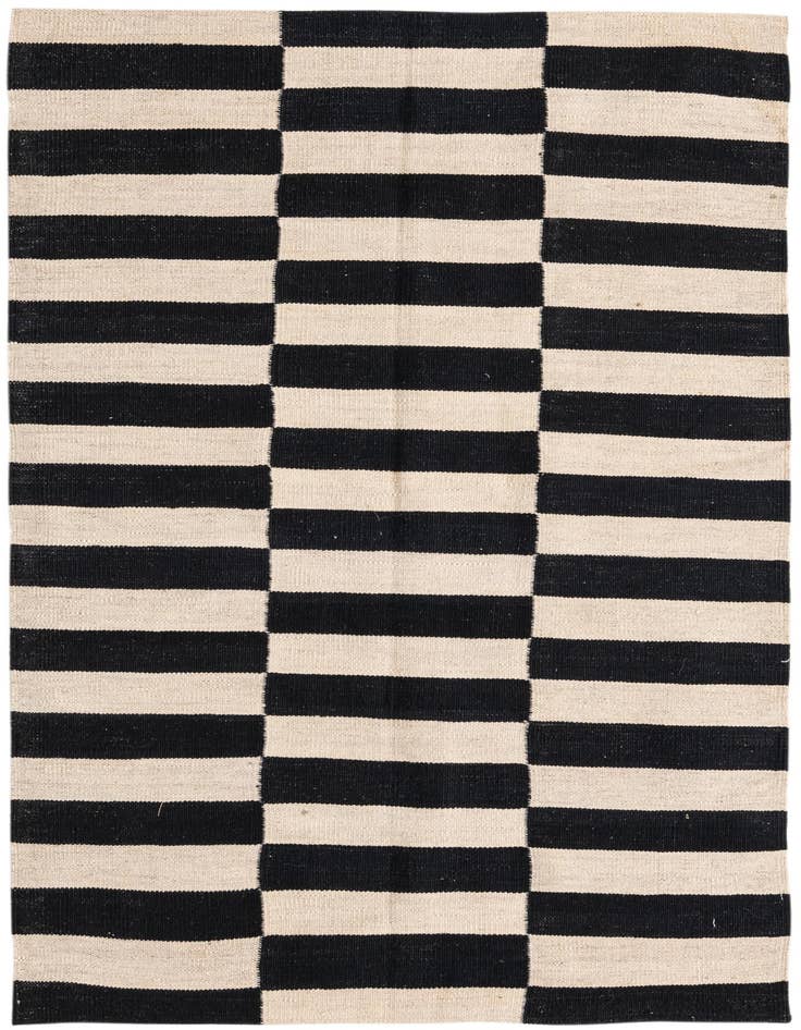 Detail image of 3' 2 x 4' 9 Hand Woven Kilim Modern Wool Rug