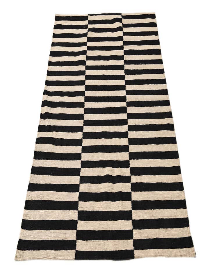 Detail image of 3' 5 x 4' 9  Hand Woven Kilim Modern Wool Rug