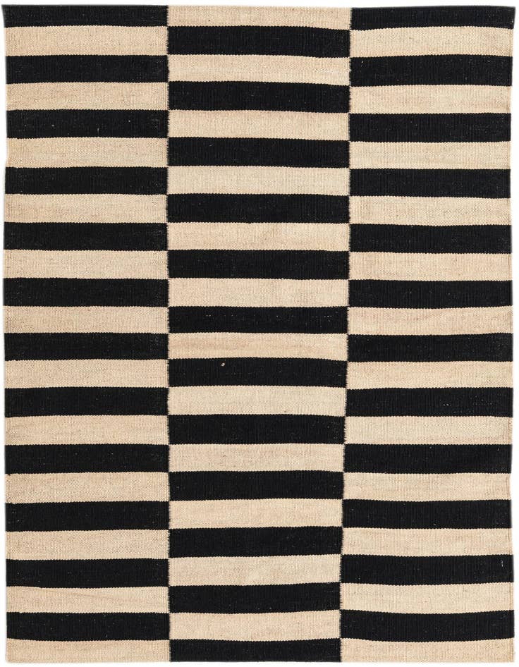 Detail image of 3' 4 x 4' 9 Hand Woven Kilim Modern Wool Rug