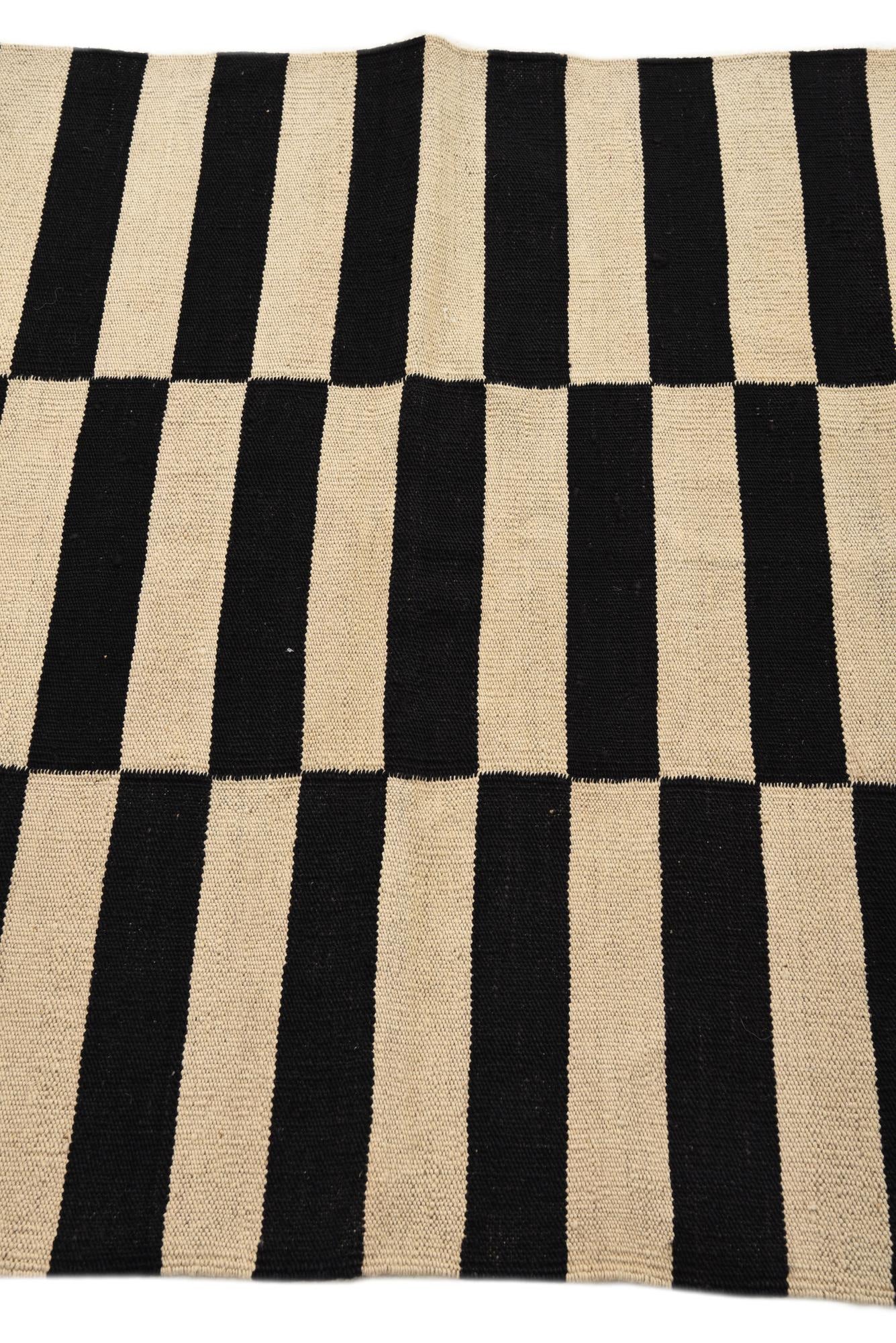 3' 4 x 4' 10 Hand Woven Kilim Modern Wool Rug