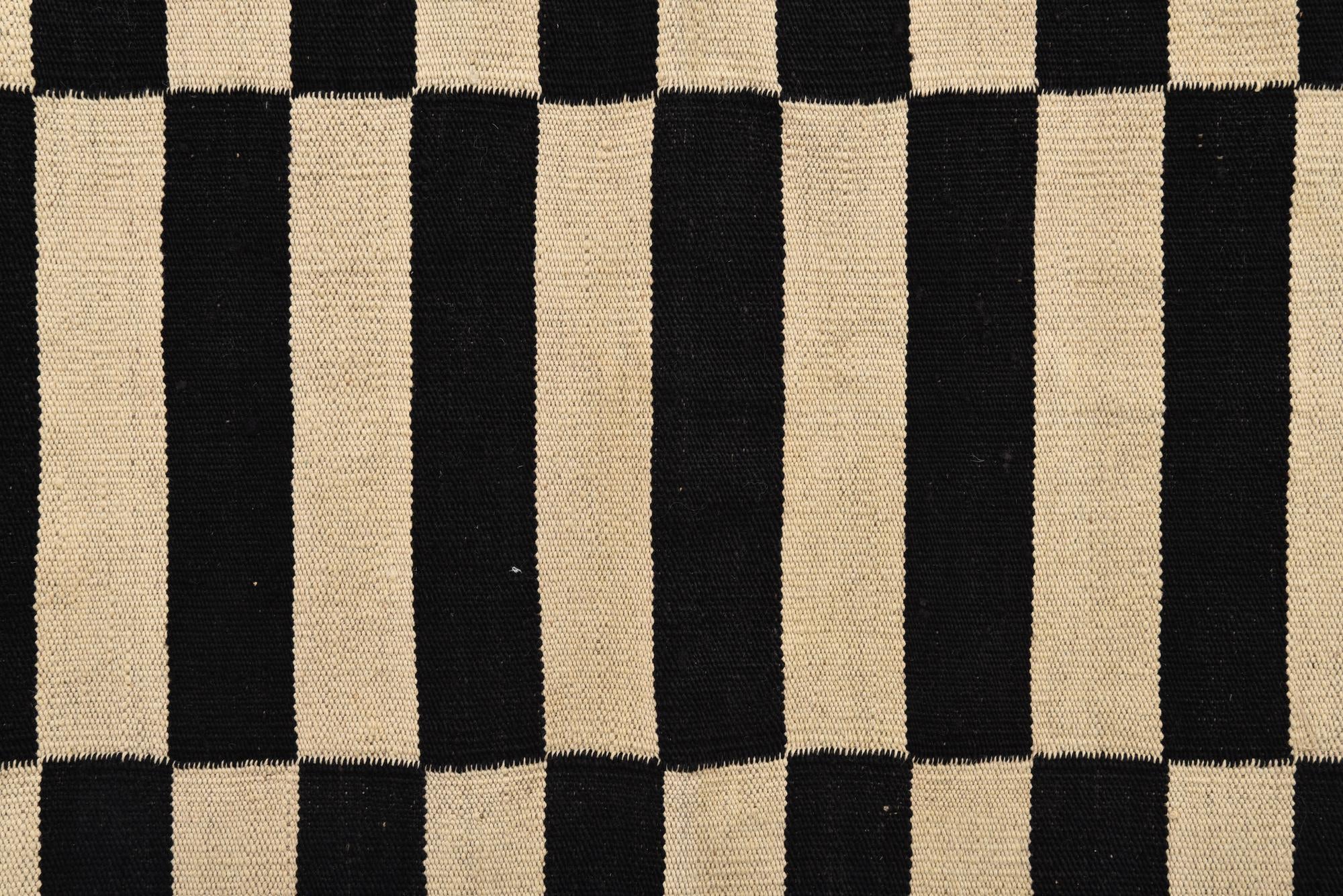 3' 4 x 4' 10 Hand Woven Kilim Modern Wool Rug
