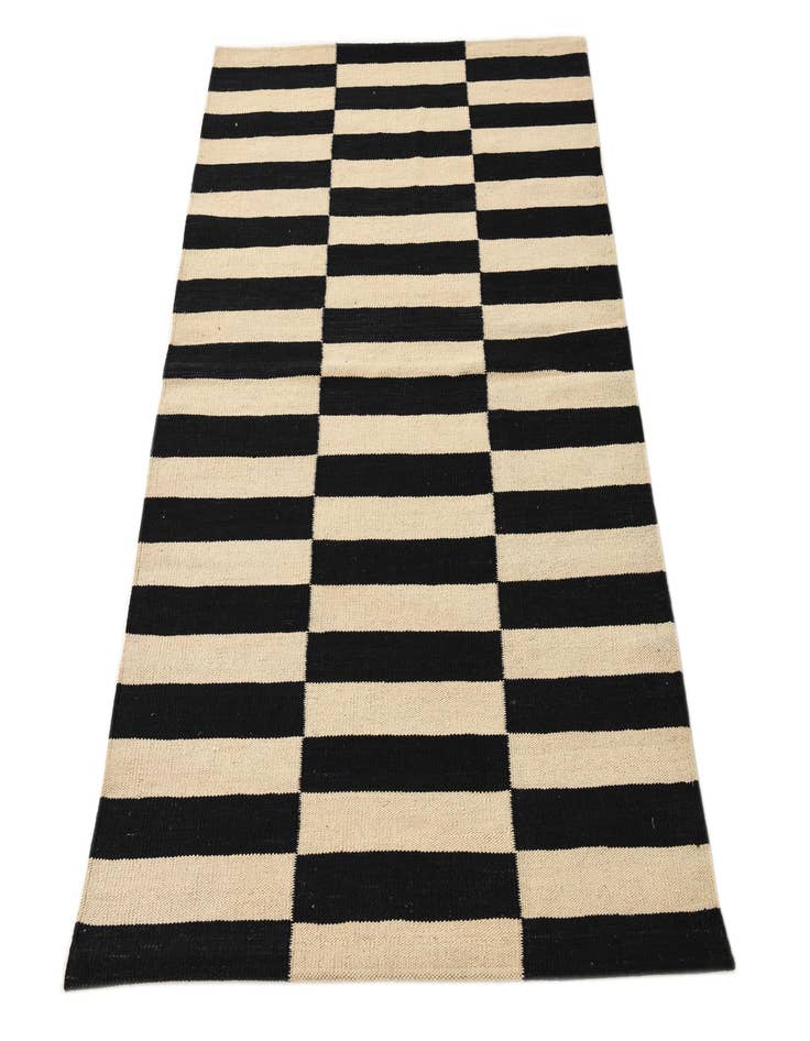 Detail image of 3' 5 x 4' 10 Hand Woven Kilim Modern Wool Rug