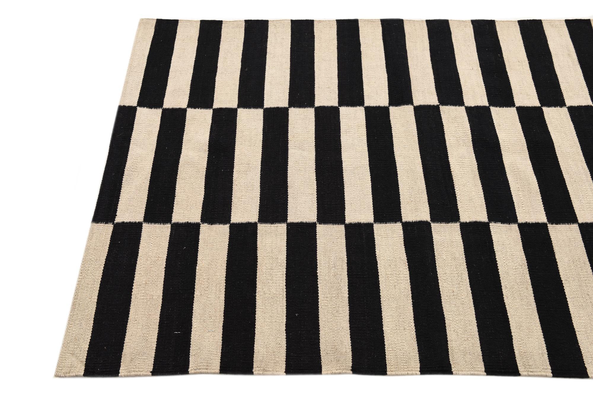 3' 3 x 4' 10 Hand Woven Kilim Modern Wool Rug
