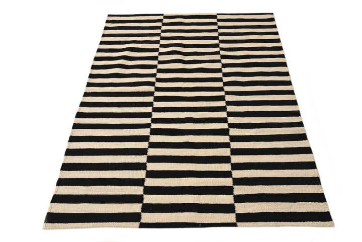 3' 5 x 4' 9 Hand Woven Kilim Modern Wool Rug