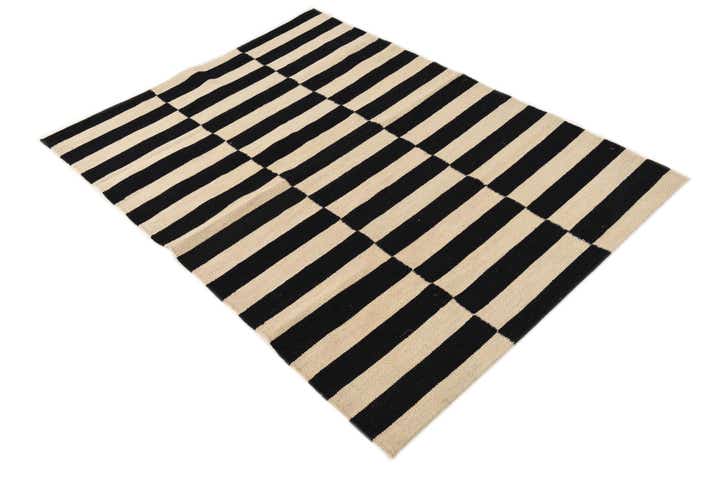 3' 6 x 4' 10 Hand Woven Kilim Modern Wool Rug