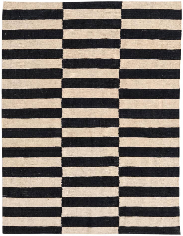 Detail image of 3' 6 x 4' 10 Hand Woven Kilim Modern Wool Rug