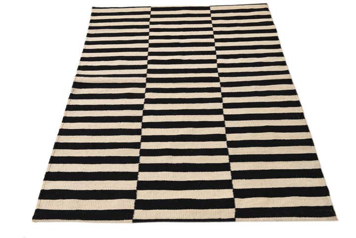 3' 4 x 4' 9 Hand Woven Kilim Modern Wool Rug
