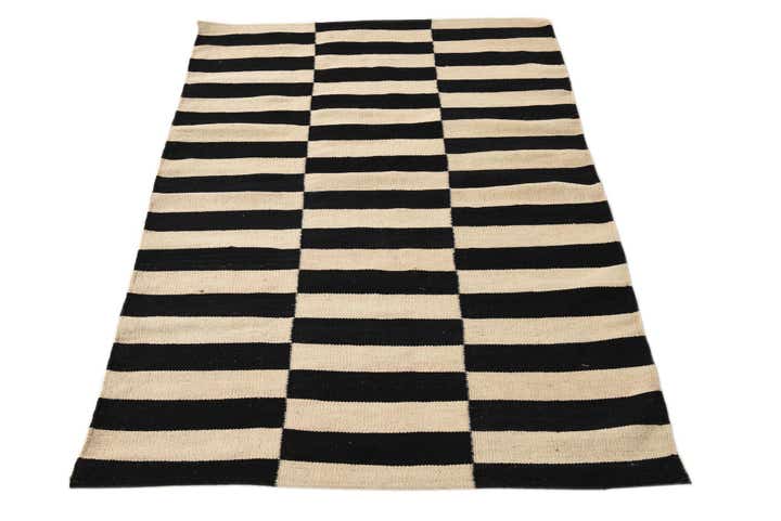 3' 4 x 4' 8 Hand Woven Kilim Modern Wool Rug