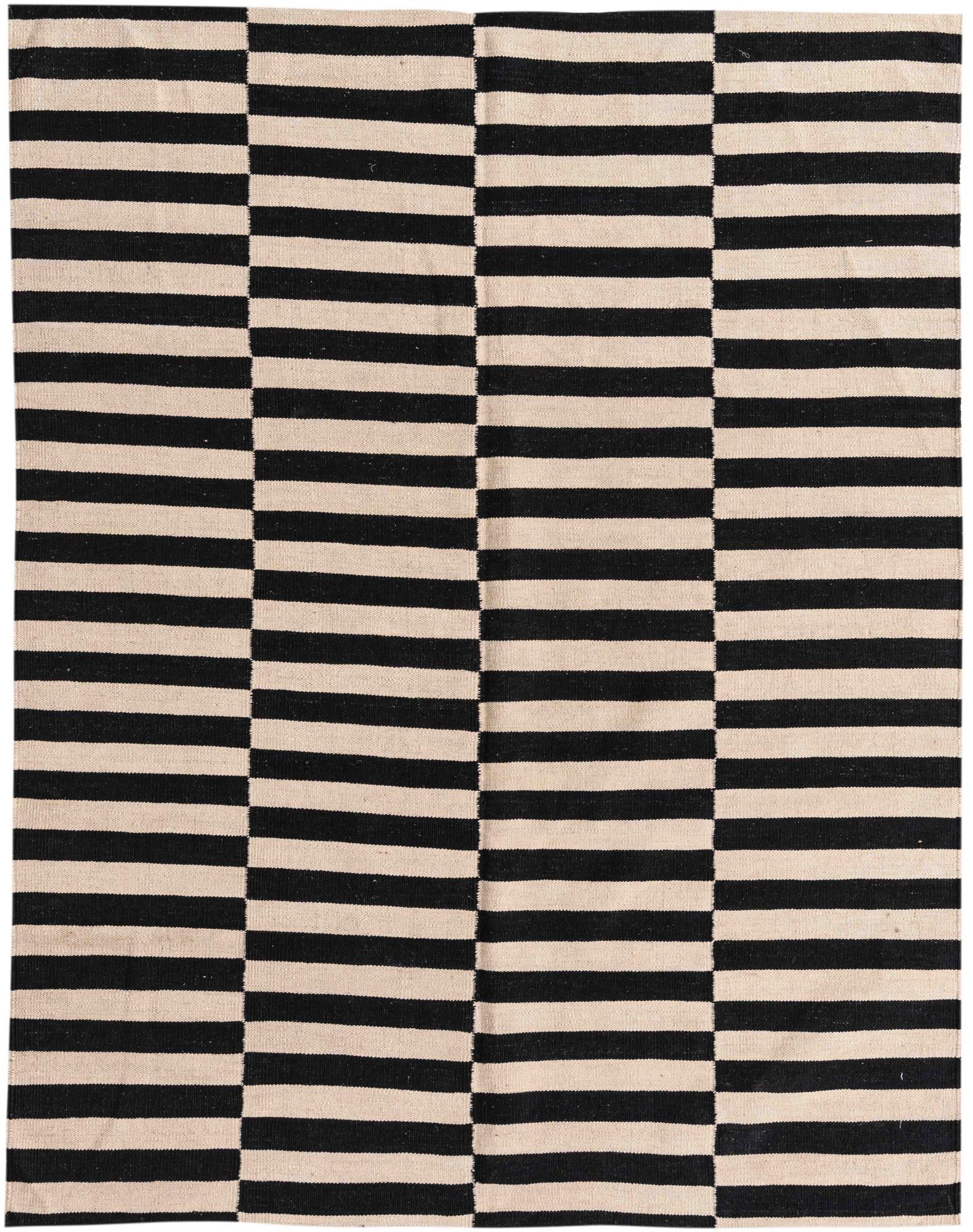 4' 11 x 6' 4 Hand Woven Kilim Modern Wool Rug