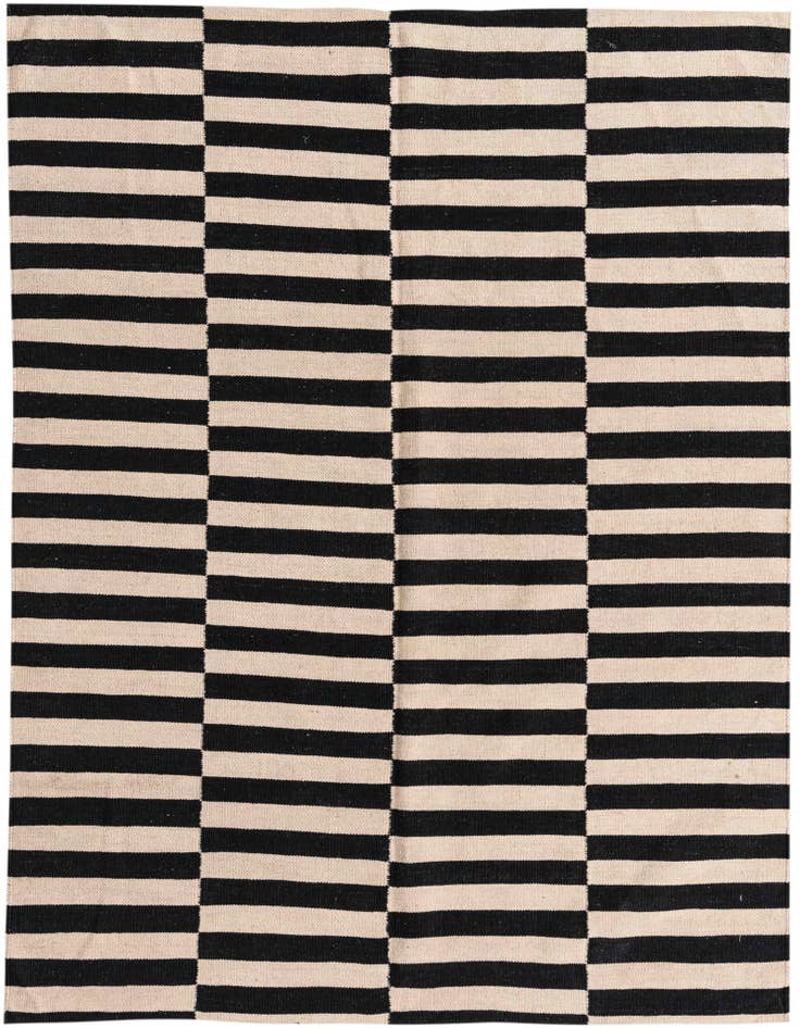 Detail image of 4' 11 x 6' 4 Hand Woven Kilim Modern Wool Rug