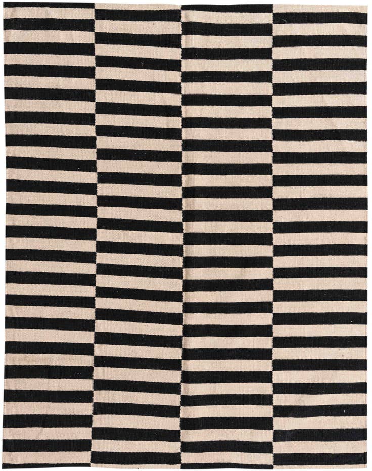Detail image of 4' 11 x 6' 4 Hand Woven Kilim Modern Wool Rug