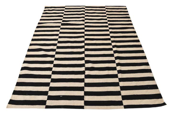 5' x 6' 4 Hand Woven Kilim Modern Wool Rug
