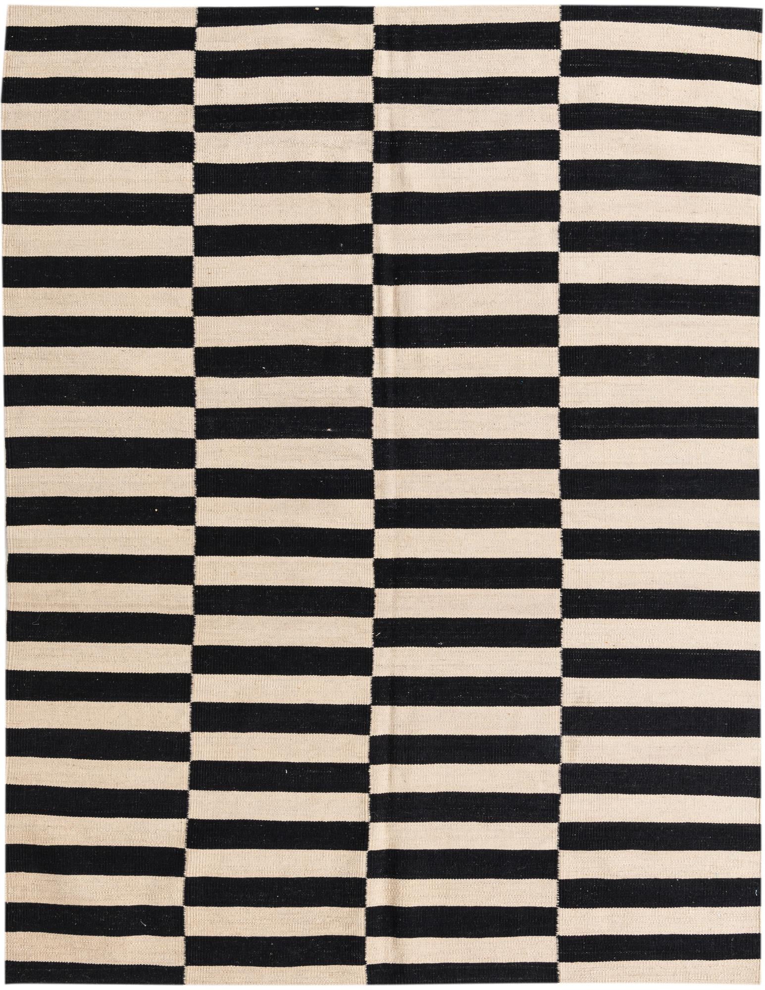 5' 1 x 6' 8 Hand Woven Kilim Modern Wool Rug