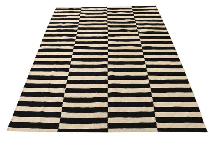 5' 2 x 6' 4 Hand Woven Kilim Modern Wool Rug