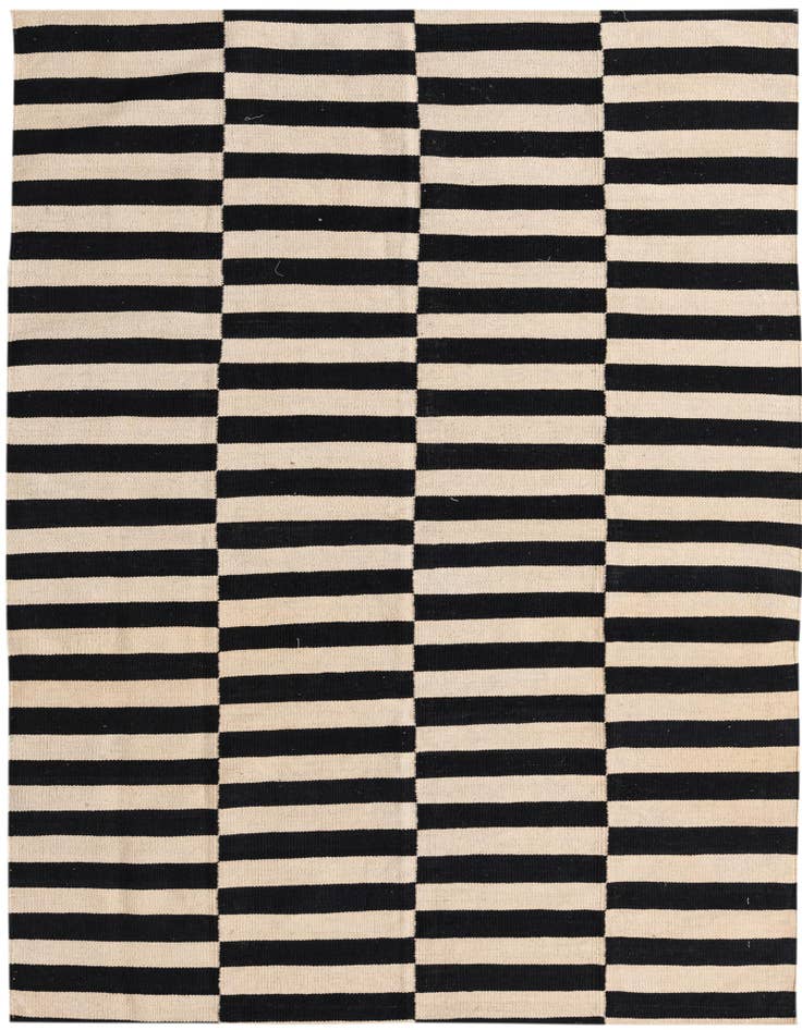 Detail image of 4' 10 x 6' 4 Hand Woven Kilim Modern Wool Rug