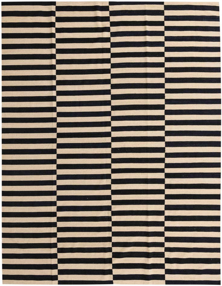 Detail image of 8' 6 x 11' 2 Hand Woven Kilim Modern Wool Rug