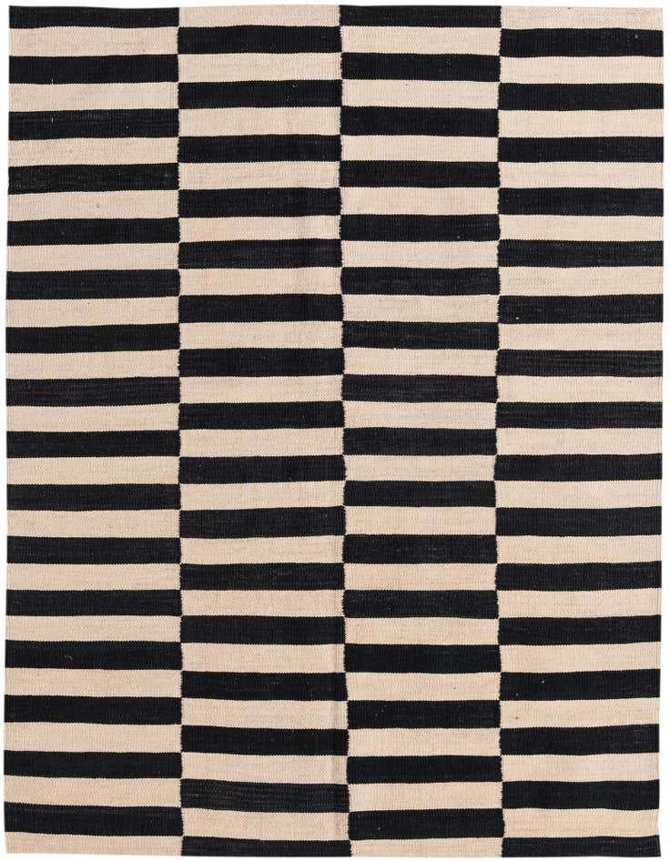 Detail image of 4' 7 x 6' 4 Hand Woven Kilim Modern Wool Rug