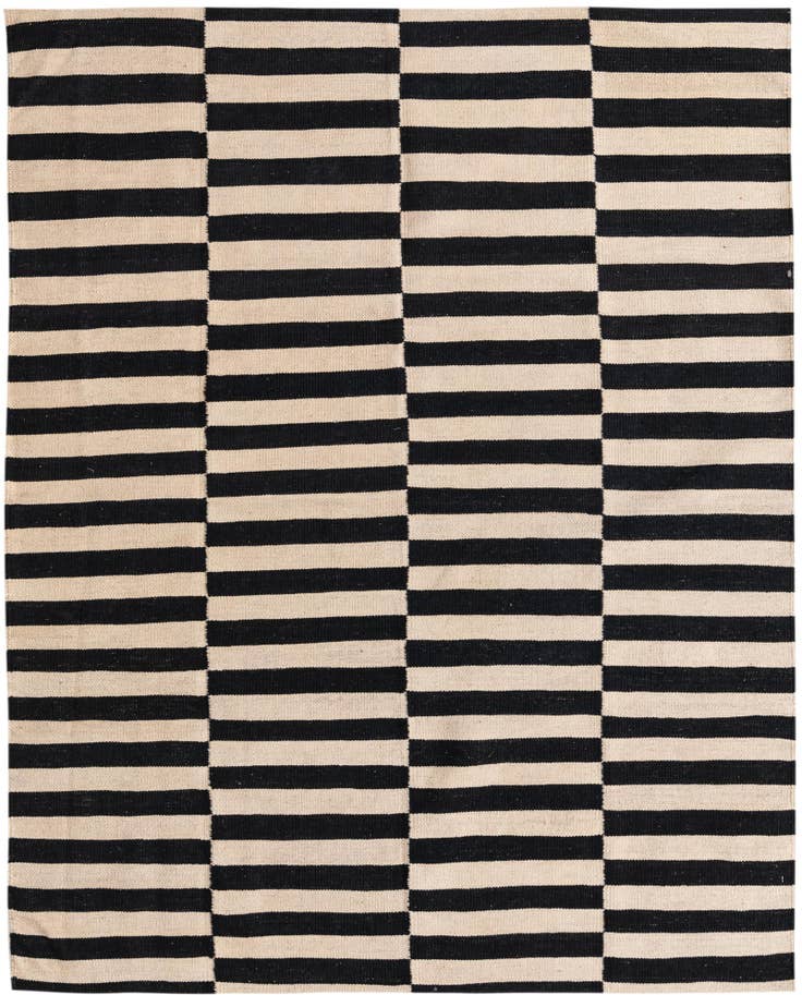 Detail image of 4' 11 x 6' 5 Hand Woven Kilim Modern Wool Rug