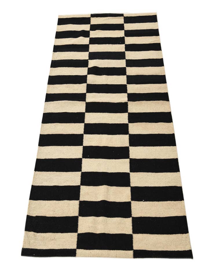 Detail image of 3' 5 x 4' 9  Hand Woven Kilim Modern Wool Rug