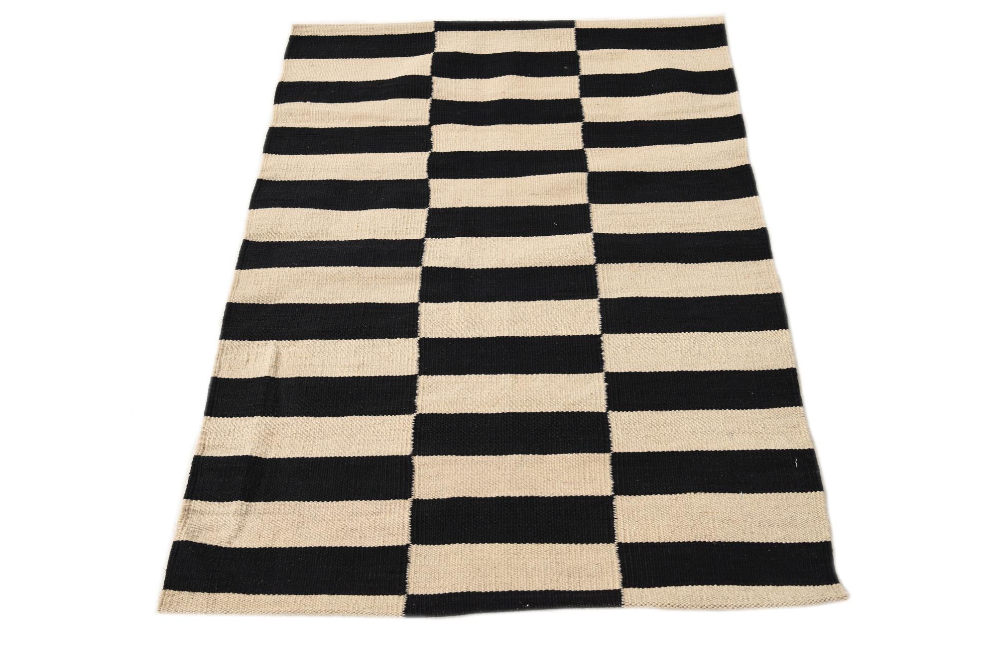 2' 7 x 3' 10 Hand Woven Kilim Modern Wool Rug