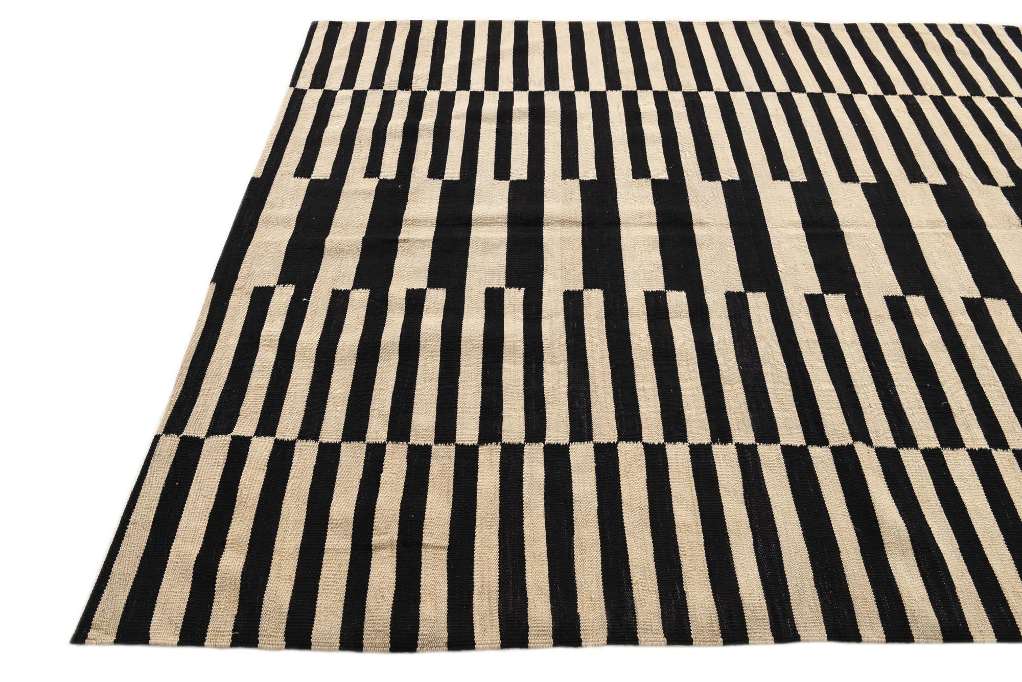 5' 11 x 7' 7 Hand Woven Kilim Modern Wool Rug