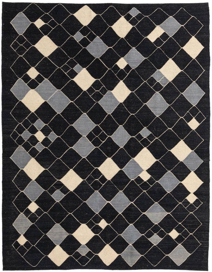 Detail image of 6' 2 x 7' 10 Hand Woven Kilim Modern Wool Rug