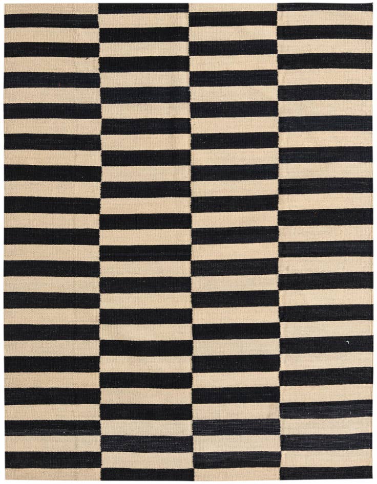 Detail image of 4' 11 x 6' 9 Hand Woven Kilim Modern Wool Rug