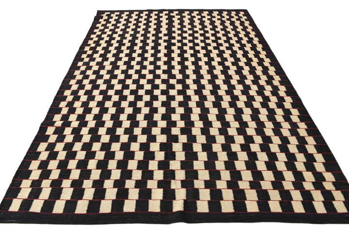 6' 8 x 9' 6 Hand Woven Kilim Modern Wool Rug