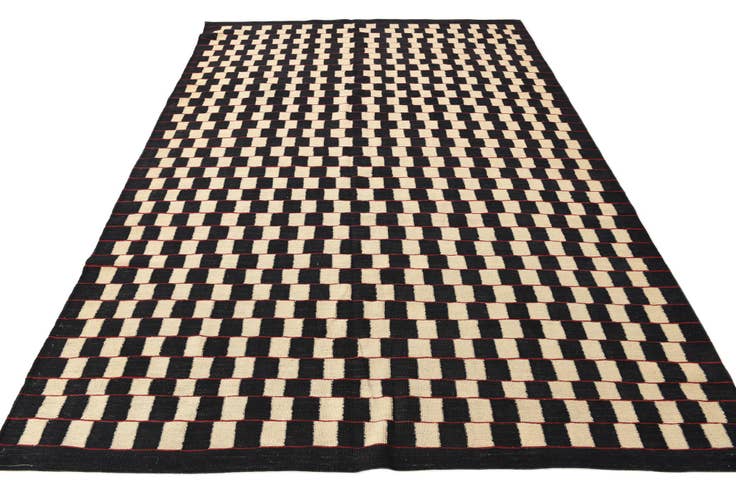 Detail image of 6' 8 x 9' 6 Hand Woven Kilim Modern Wool Rug