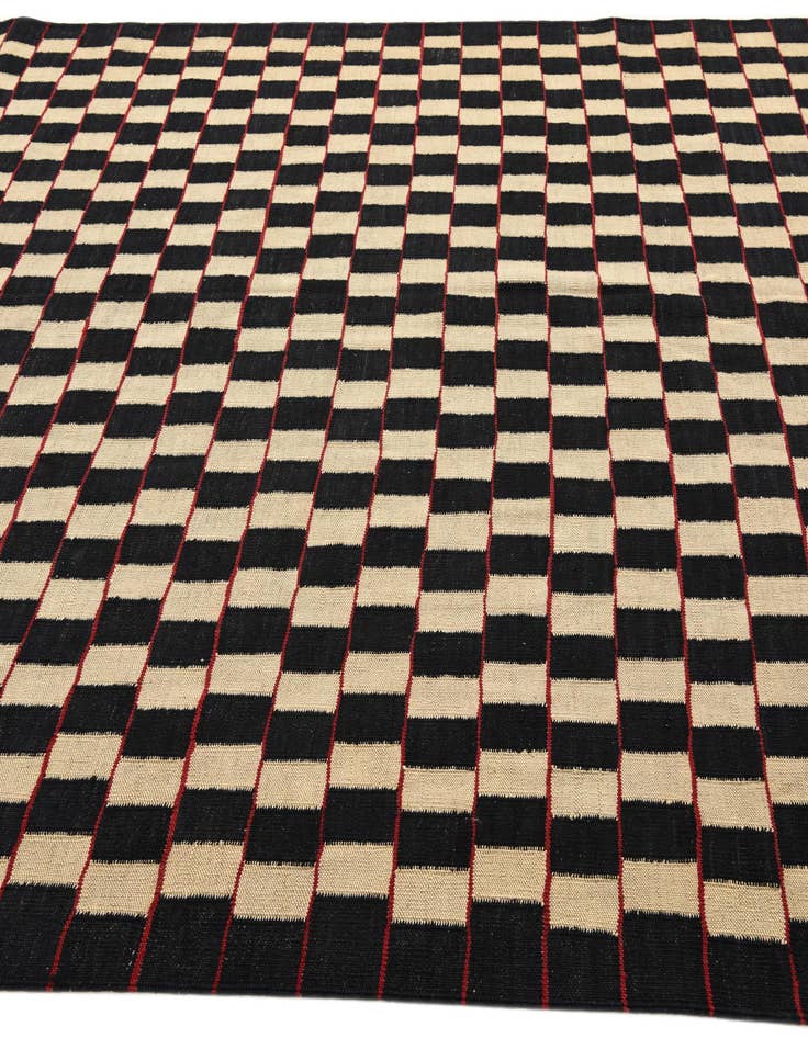 Detail image of 6' 8 x 9' 6  Hand Woven Kilim Modern Wool Rug