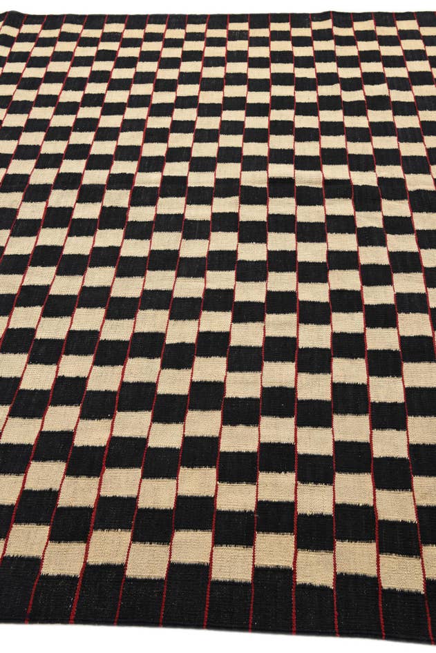 Detail image of 6' 8 x 9' 6 Hand Woven Kilim Modern Wool Rug