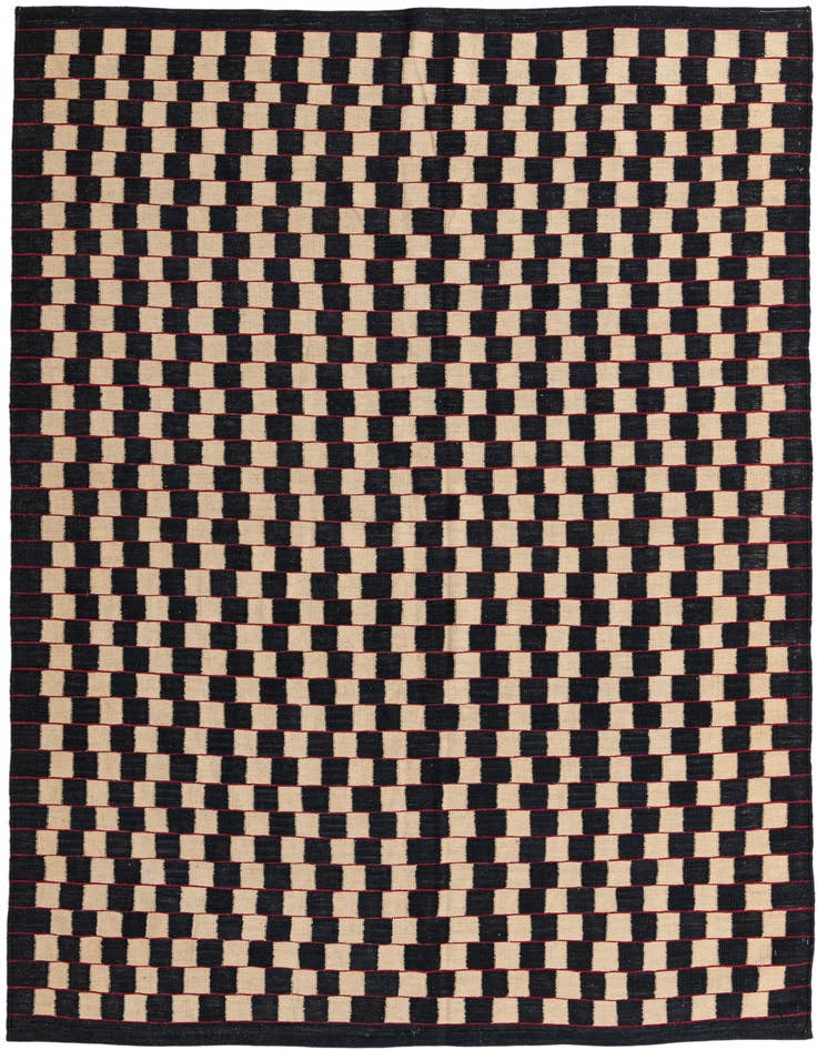 Detail image of 6' 8 x 9' 6 Hand Woven Kilim Modern Wool Rug