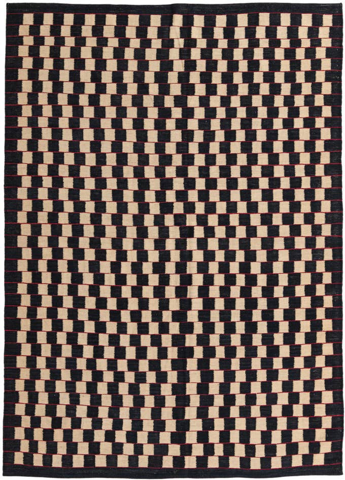 Detail image of 6' 8 x 9' 6 Hand Woven Kilim Modern Wool Rug