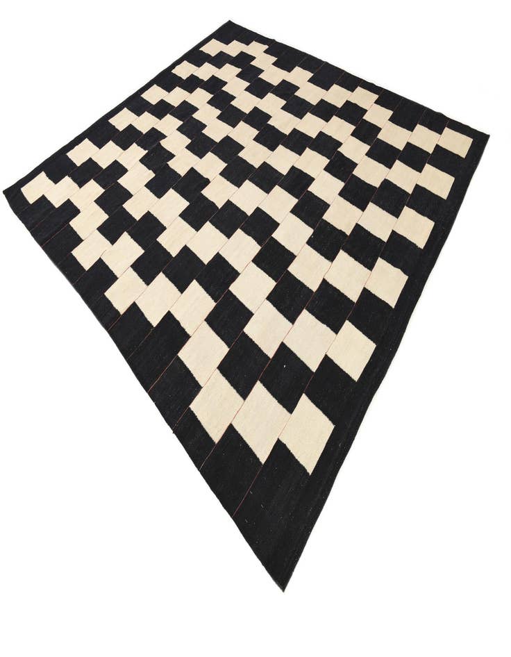 Detail image of 8' 6 x 9' 4  Hand Woven Kilim Modern Wool Rug