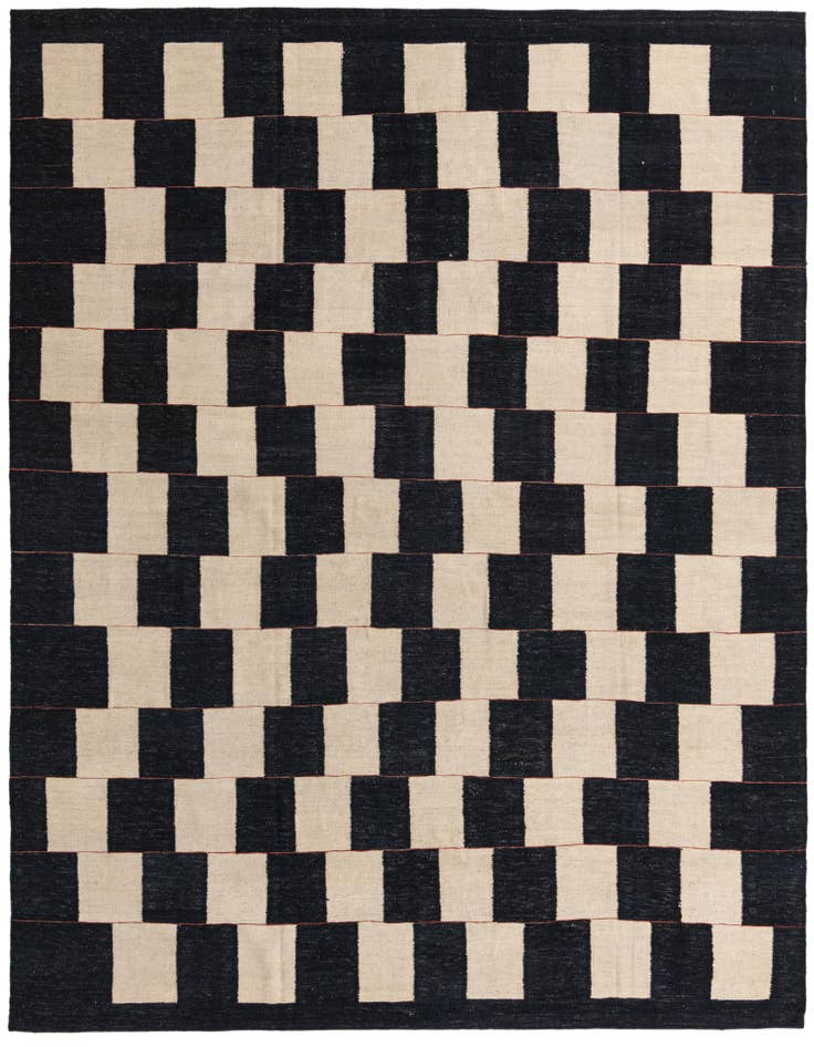 Detail image of 8' 6 x 9' 4 Hand Woven Kilim Modern Wool Rug