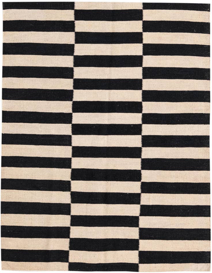 Detail image of 3' 5 x 4' 10 Hand Woven Kilim Modern Wool Rug
