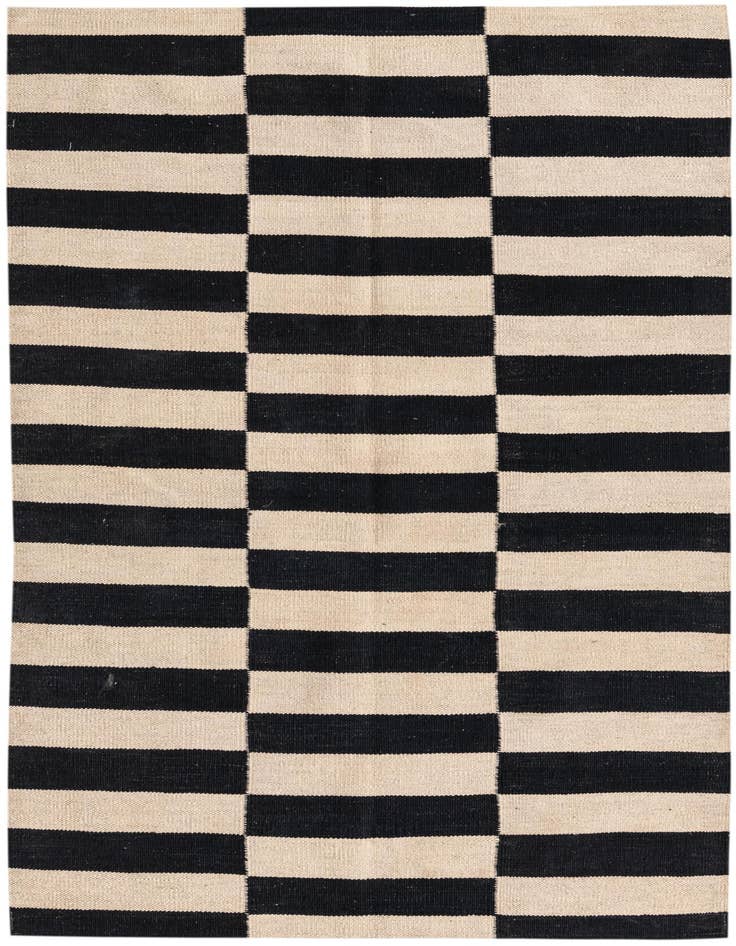 Detail image of 3' 4 x 4' 11 Hand Woven Kilim Modern Wool Rug