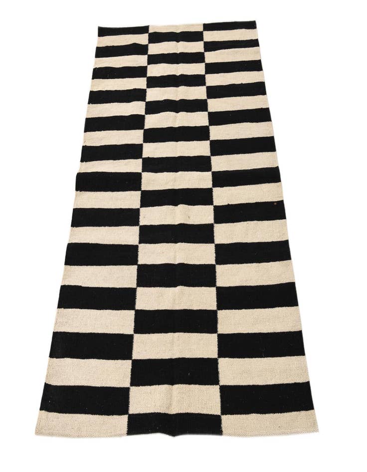 Detail image of 3' 4 x 4' 10  Hand Woven Kilim Modern Wool Rug