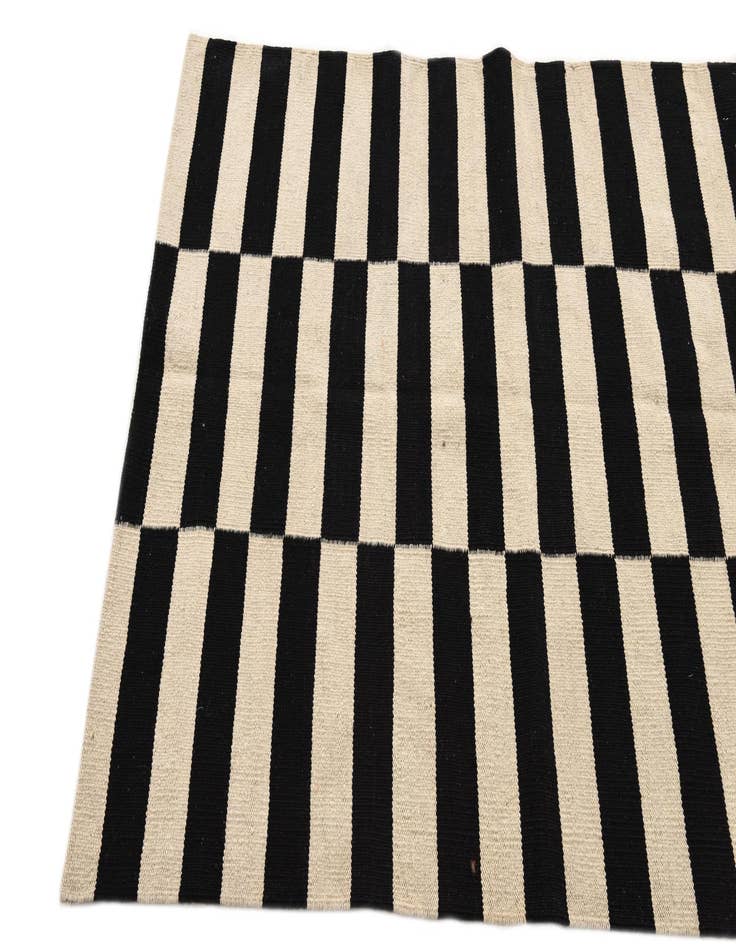 Detail image of 3' 4 x 4' 10  Hand Woven Kilim Modern Wool Rug