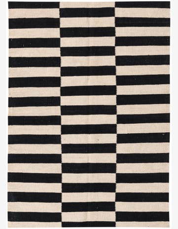 3' 4 x 4' 10 Hand Woven Kilim Modern Wool Rug