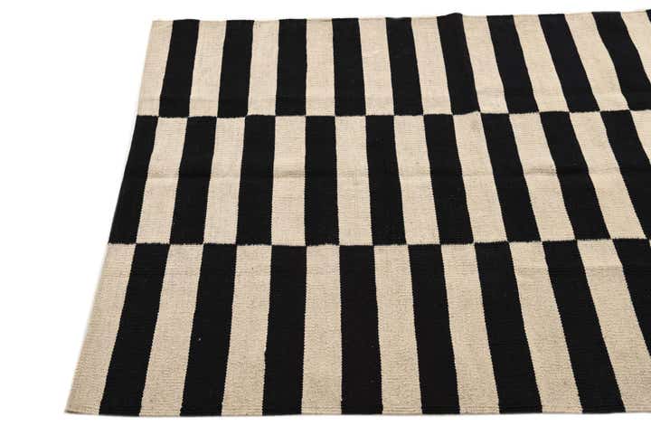 3' 4 x 4' 11 Hand Woven Kilim Modern Wool Rug