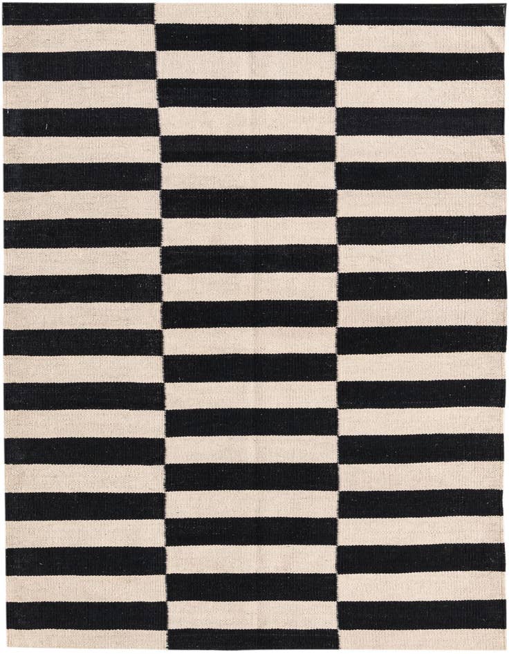 Detail image of 3' 4 x 4' 11 Hand Woven Kilim Modern Wool Rug