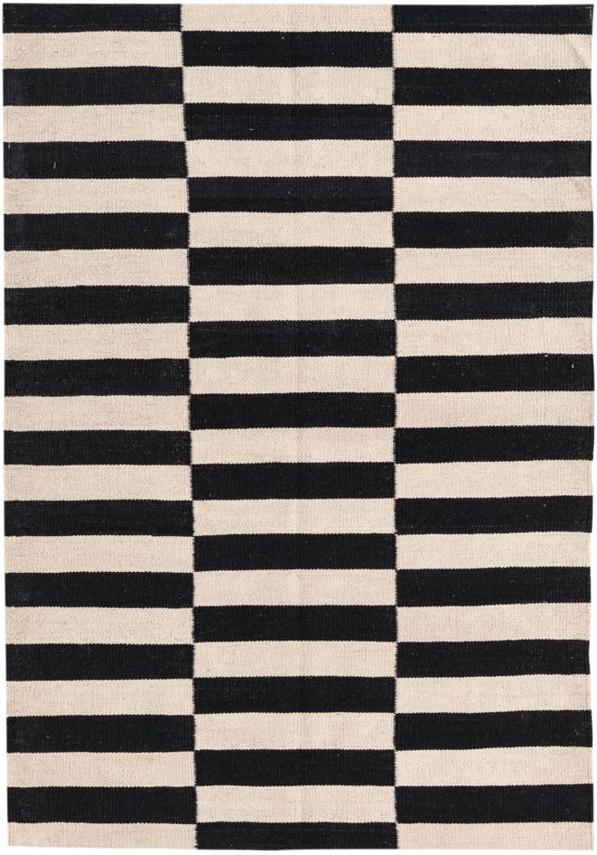 Detail image of 3' 4 x 4' 11 Hand Woven Kilim Modern Wool Rug