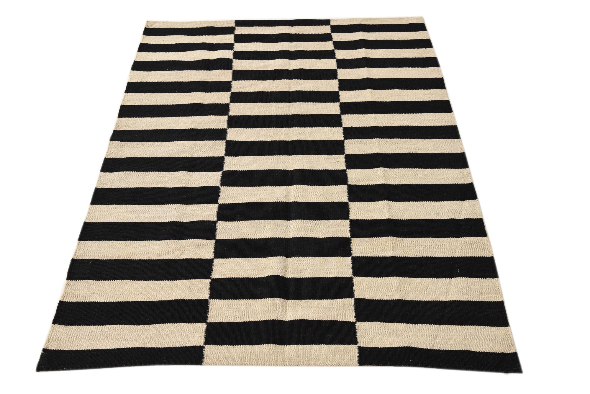 3' 6 x 4' 9 Hand Woven Kilim Modern Wool Rug