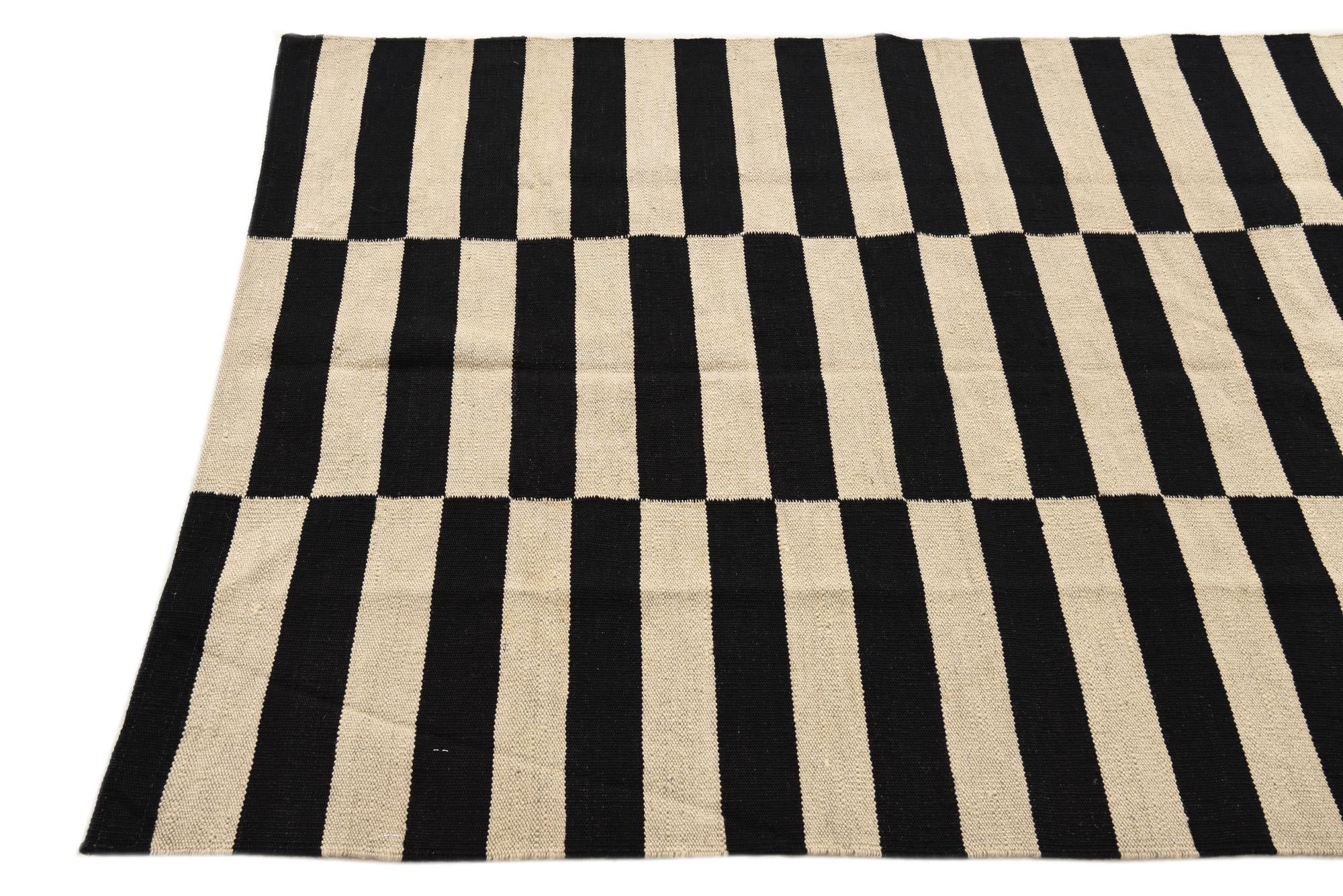 3' 6 x 4' 9 Hand Woven Kilim Modern Wool Rug